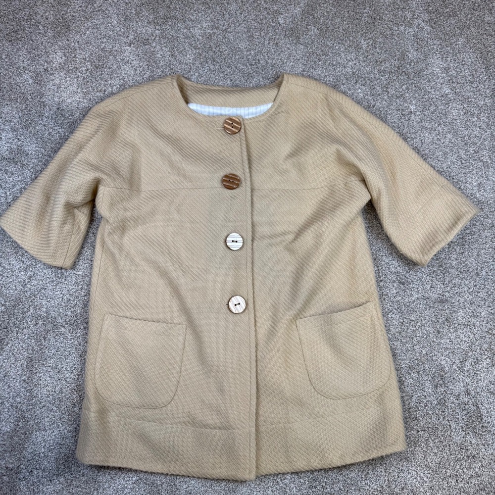 JH Collectibles Woman Tan Textured Button‎ Front Jacket Plus Size 1X